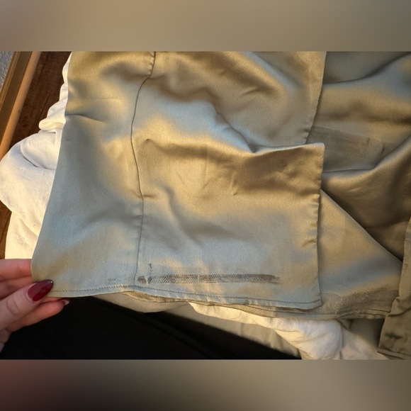 Show Me Your Mumu Adele Halter Maxi Dress - Moss Green Luxe Satin, Size L - Picture 5 of 5